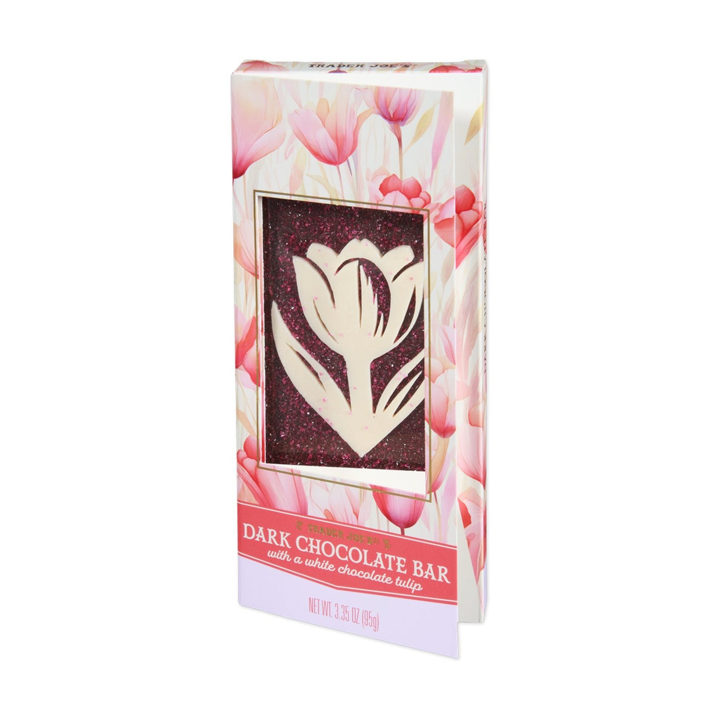 Dark Chocolate Bar with a White Chocolate Tulip