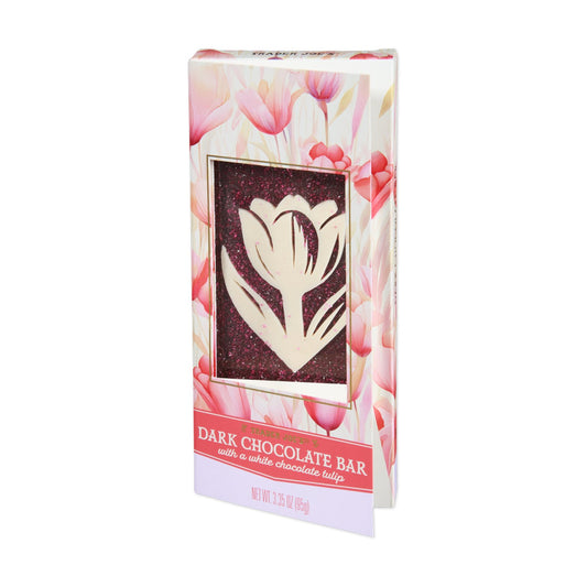 Dark Chocolate Bar with a White Chocolate Tulip