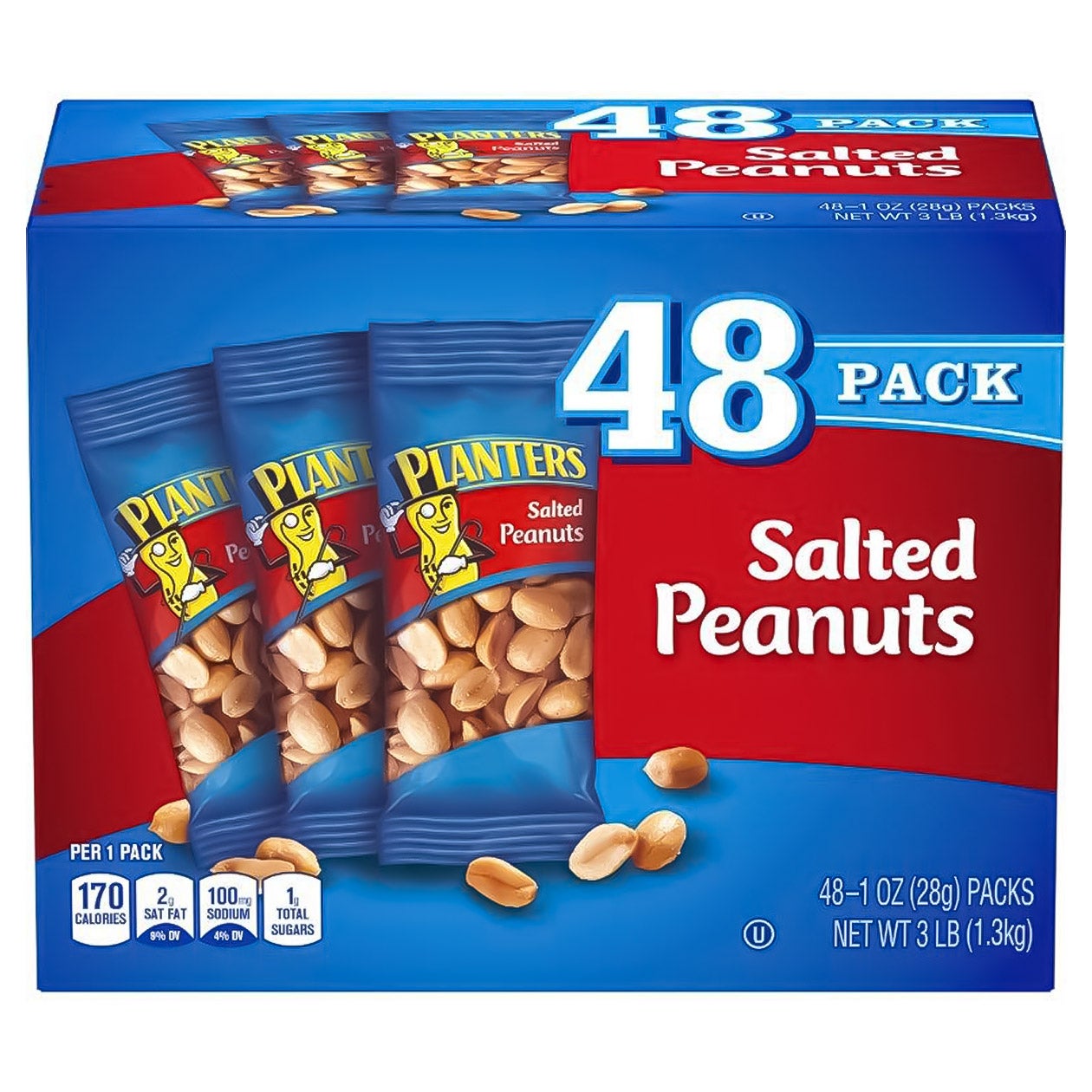 Planters, Salted Peanuts, 1 oz, 48-count