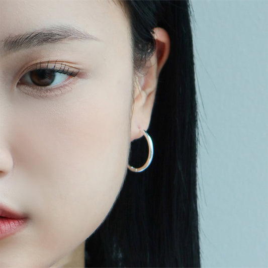 원터치 링귀걸이 실버925 데일리 기본 민자 후프 이어링 귀걸이