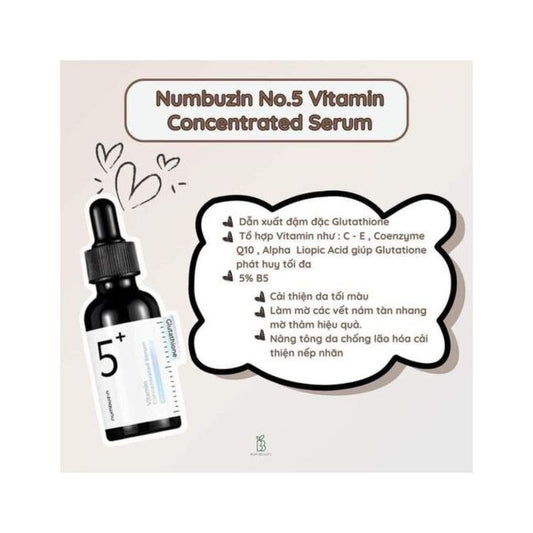 numbuzin No.5+ Glutathione Vitamin Concentrated Toner Pad (70 Pads)