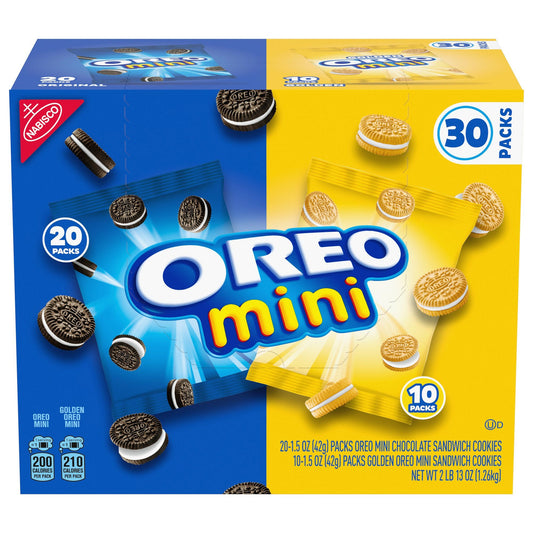Oreo Mini Sandwich Cookies, Variety Pack, 1.5 oz,  30-count