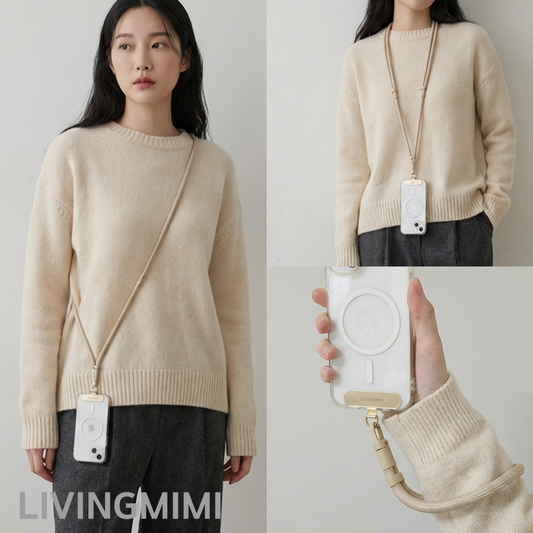 리빙미미 핸드폰 스트랩 3in1 줄 고리 목걸이 크로스 손목 도난방지 분실 유럽여행