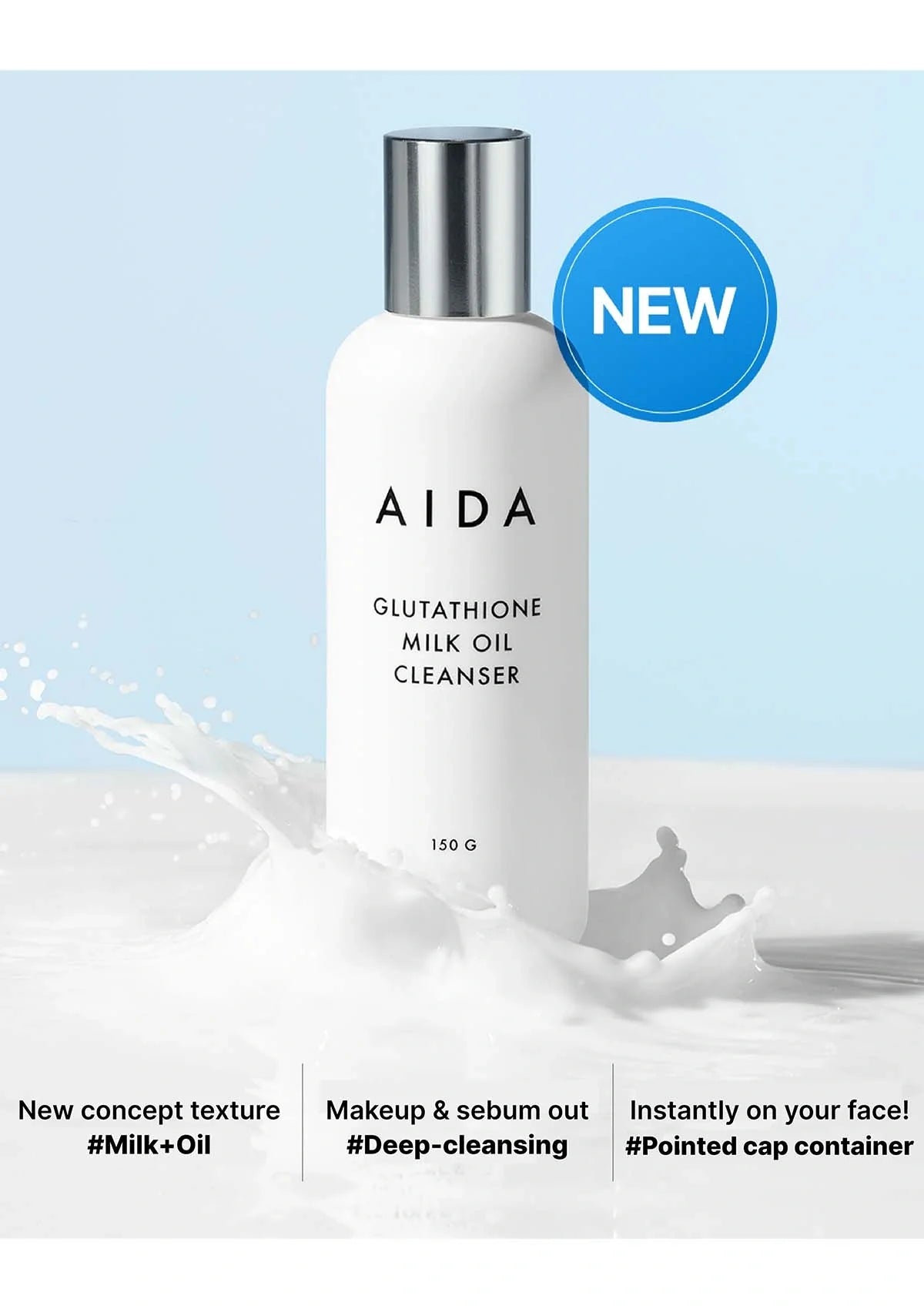 AIDA [AIDA] Glutathione Milk Oil Cleanser 150g - Image 3 - AIDA