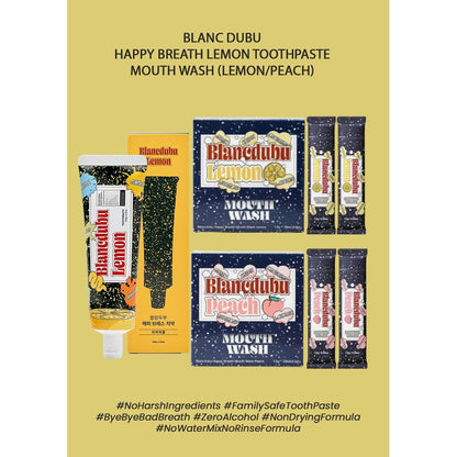 BLANC DUBU [BLANC DUBU] Happy Breath Mouth Wash Lemon | Peach (1 Box = 1.5g × 28 Sticks)