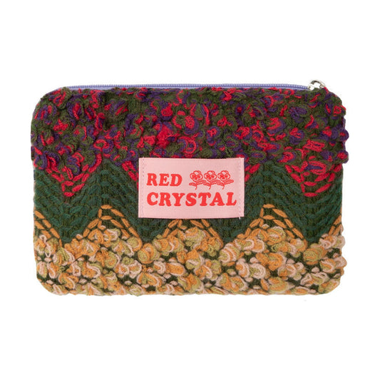 Crayon Weaving Pouch 5 Color Card Wallet Red Crystal