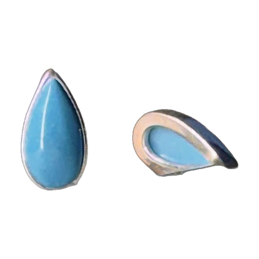 Turquoise Teardrop Sterling Silver Earrings 925