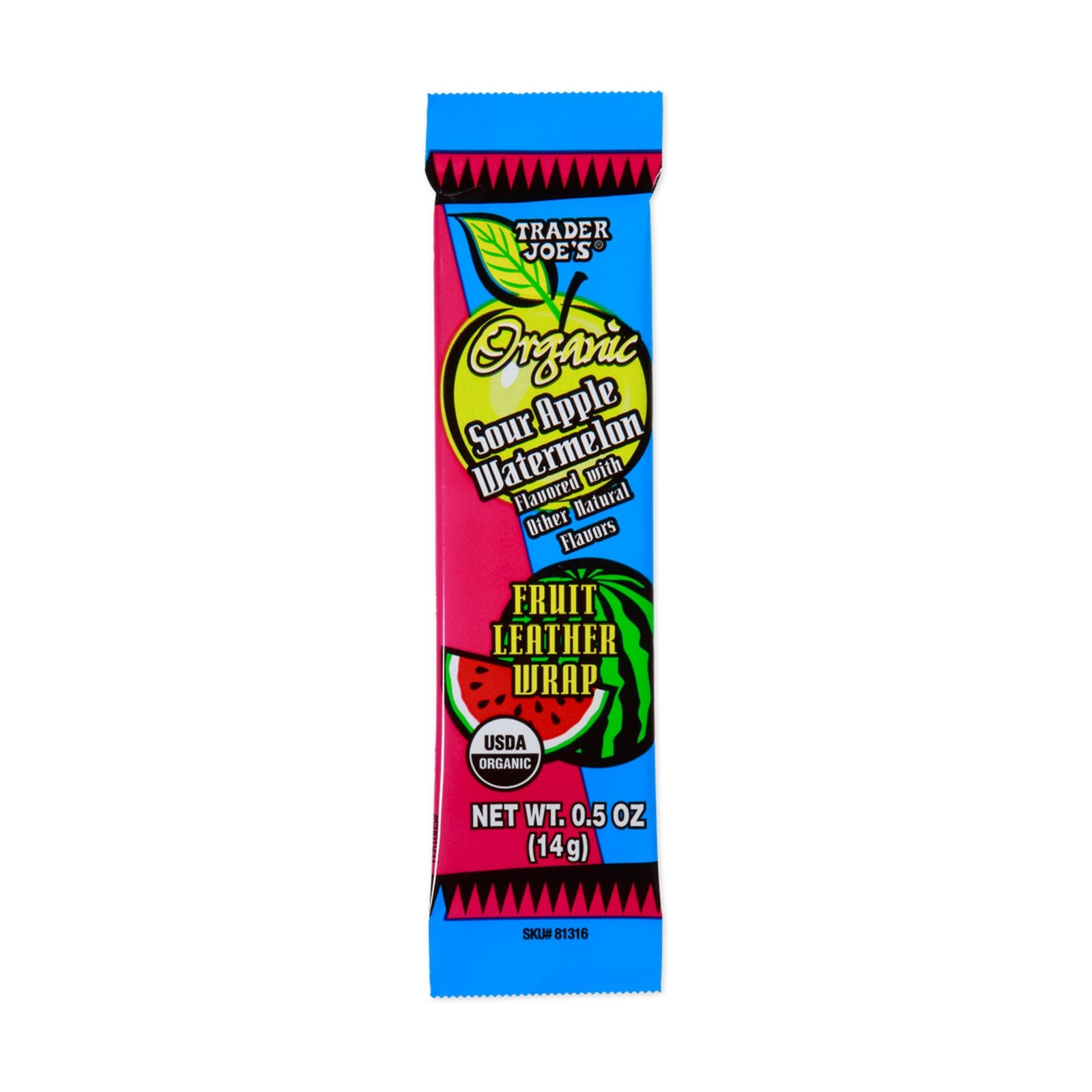Organic Sour Apple Watermelon Fruit Leather Wrap
