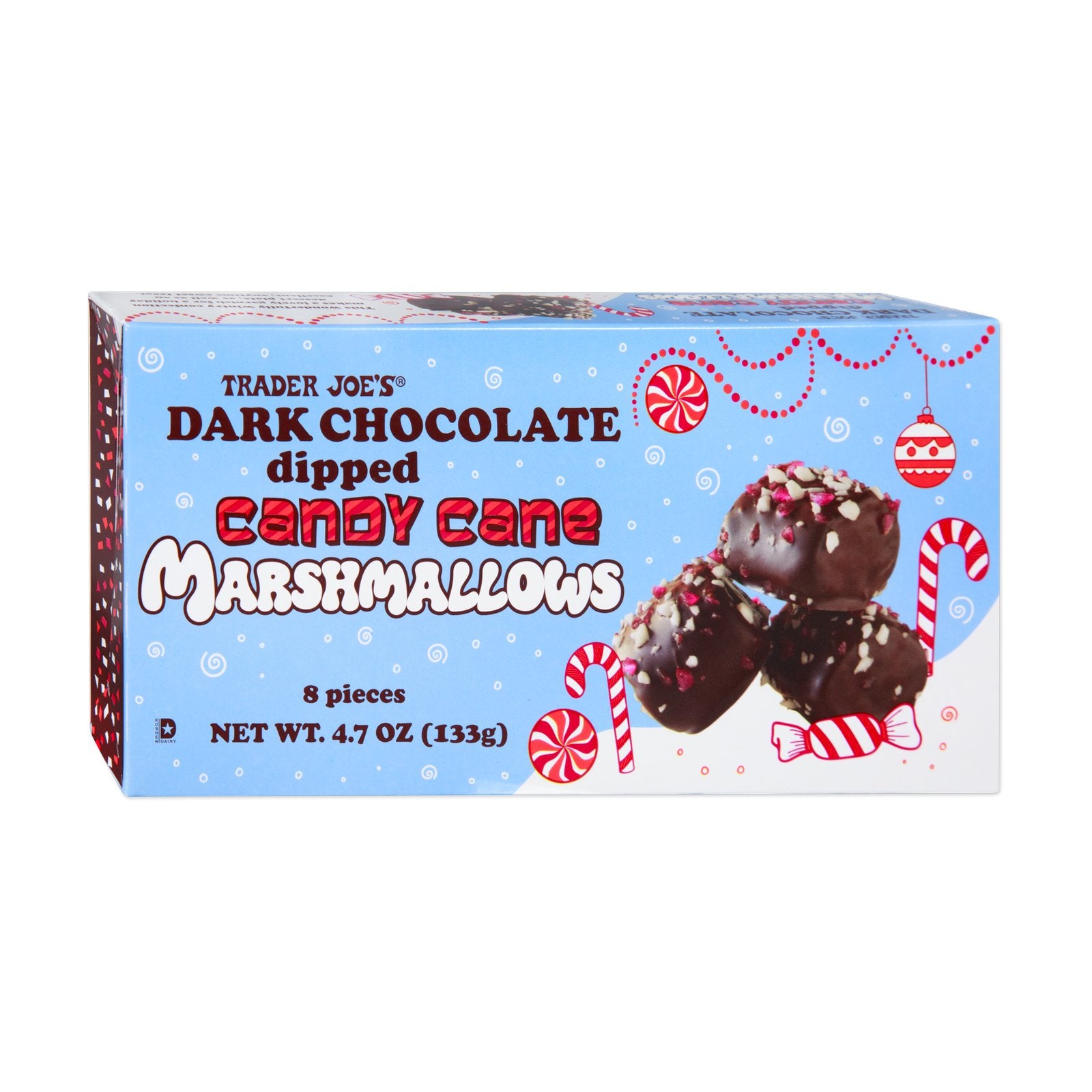 Dark Chocolate Dipped Candy Cane Marshmallows