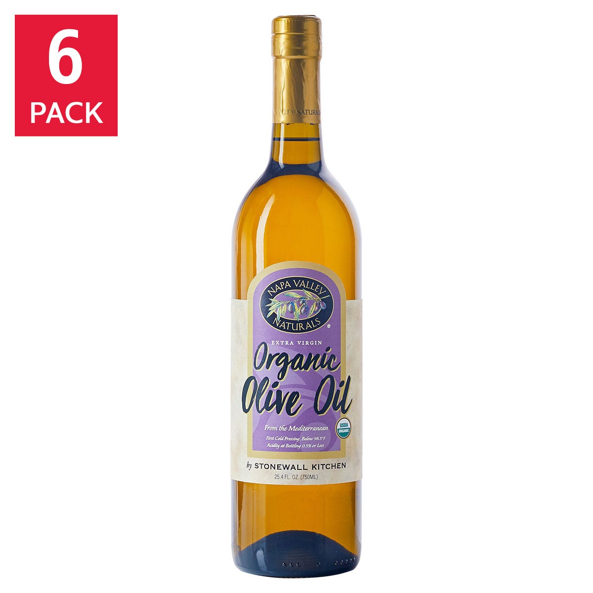 Napa Valley Naturals USDA Organic Extra Virgin Olive Oil 25.4 oz, 6-count
