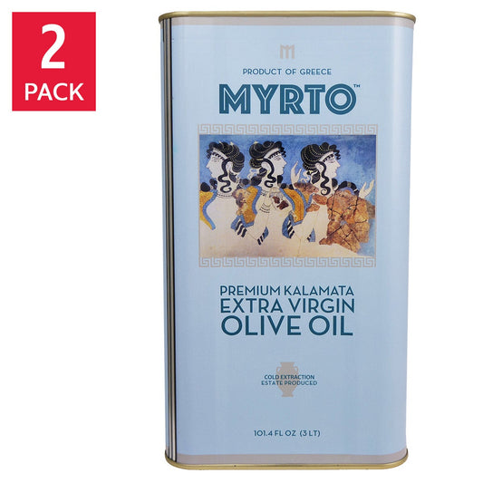 Myrtos Greek Extra Virgin Olive Oil 3L, Tins, 2-pack