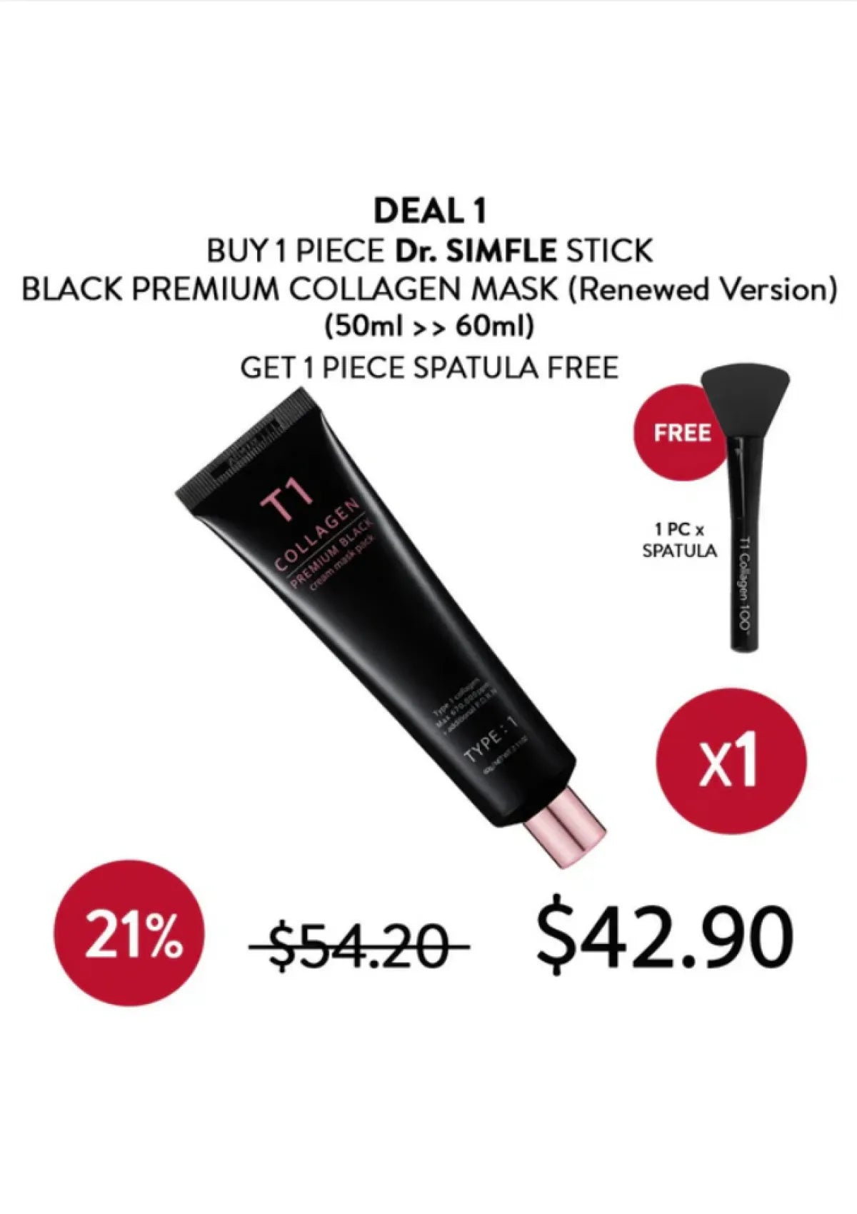 DR. SIMFLE [DR. SIMFLE] Stick Black Premium T1 Collagen 100 Mask 60ml - Image 4 - DR. SIMFLE