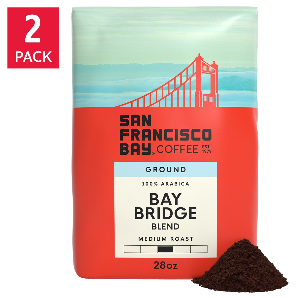 San Francisco Bay Coffee Bay Bridge Blend Ground 28oz, 2-pack