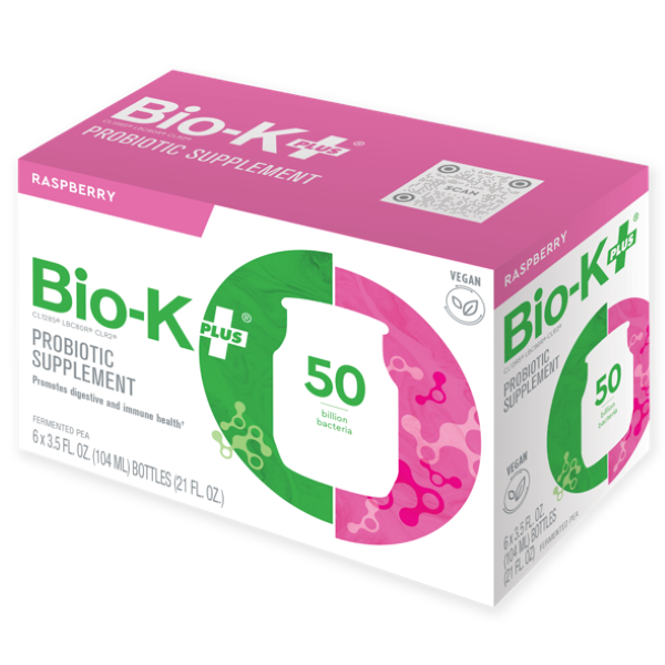 Bio-K Plus Organic Raspberry 50 Billion Probiotic 6 Pack