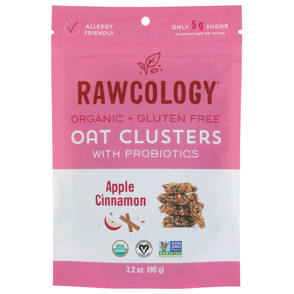 Rawcology Organic Apple Cinnamon Oat Clusters With Probiotics