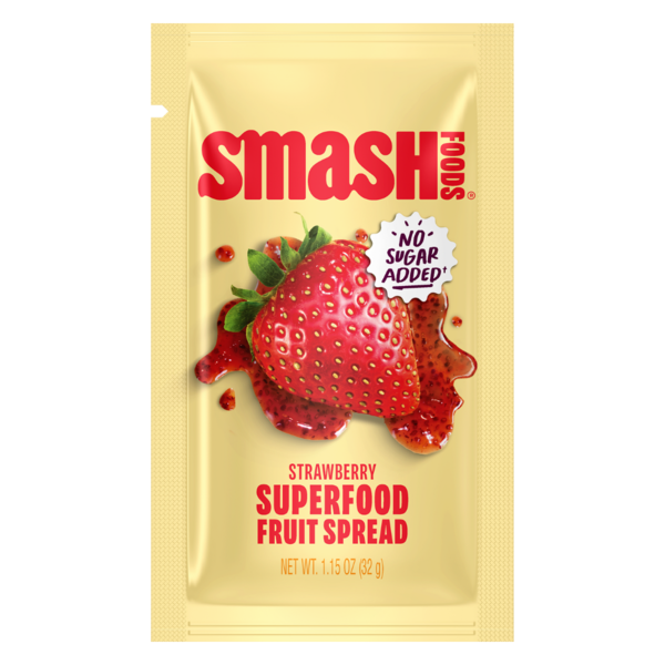 Smash Foods Strawberry Squeezable Single Superfood Jam