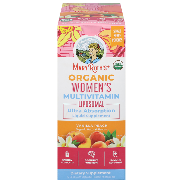 Mary Ruth's Organic Vanilla Peach Liposompal Womens Multivitamin Case