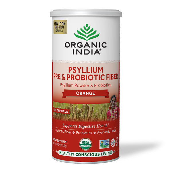 Organic India Psyllium Pre & Probiotic Fiber Orange