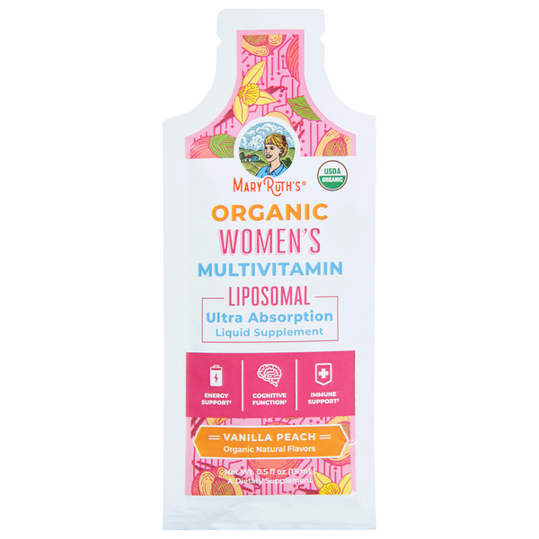 Mary Ruth's Organic Vanilla Peach Liposomal Womens Multivitamin Pouch