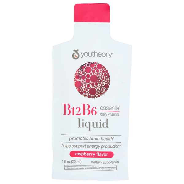 Youtheory Raspberry Flavor B12 B6 Liquid Single