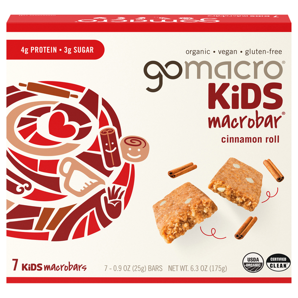 GoMacro Organic Kids Cinnamon Roll 7 Pack Bar