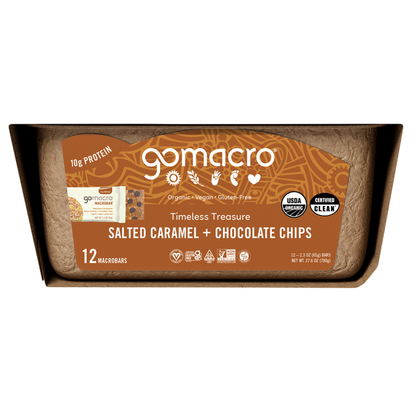 Gomacro Organic Salted Caramel & Chocolate Chip Macrobar 12 Pack
