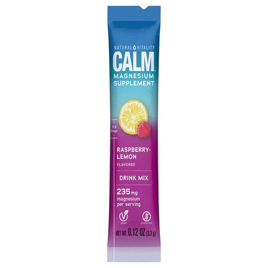 Natural Vitality Raspberry-Lemon Calm Magnesium Supplement Drink Mix Packet