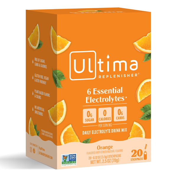 Ultima Replenisher Orange Electrolyte Drink Mix 20 Pack Case