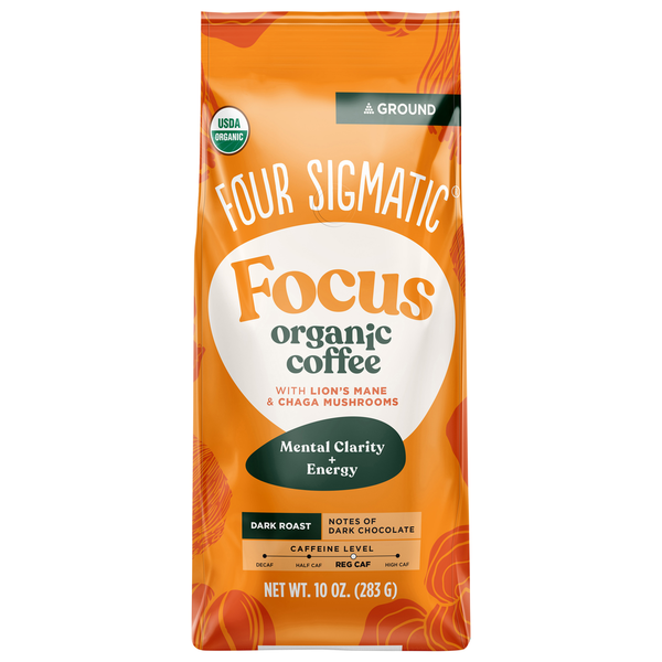 Four Sigmatic Organic Focus Ground Coffee with Lion's Mane Dark Roast Mix