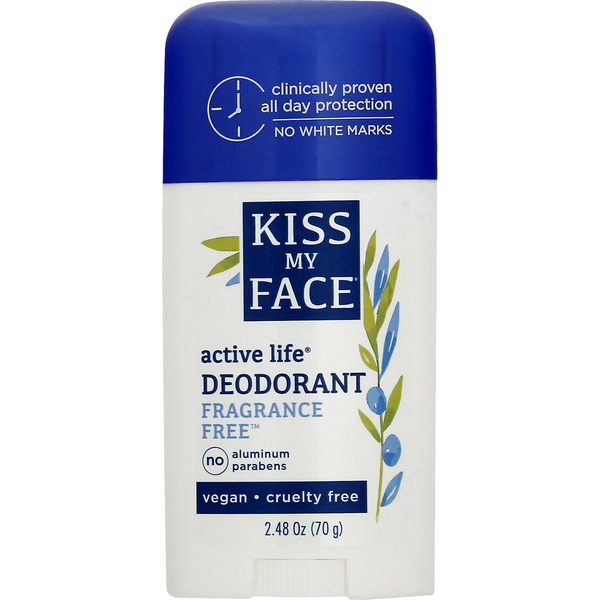 Kiss My Face Active Life Fragrance Free Deodorant