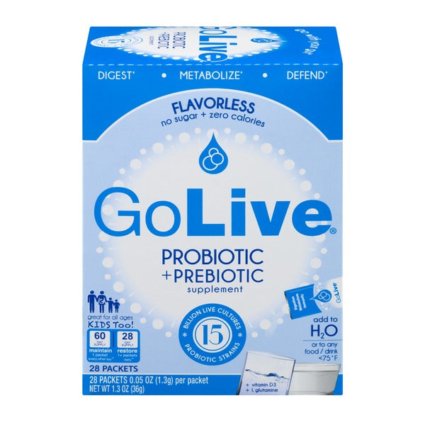 Go Live Probiotics Flavorless Probiotic & Prebiotic Blend 28 Pack