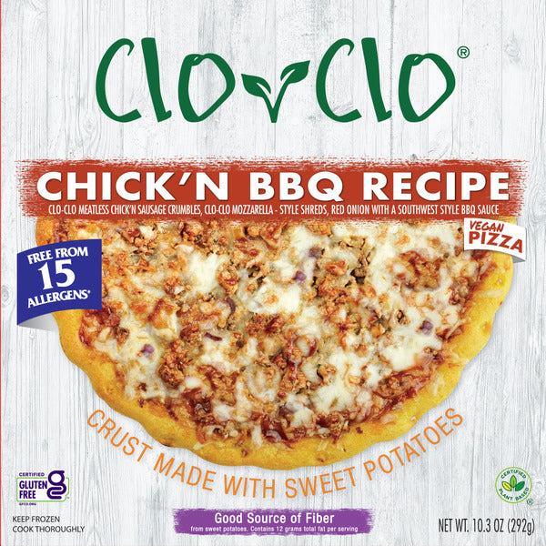 Clo Clo Vegan Foods Chick'n Bbq Recipe Pizza