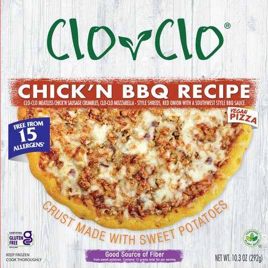 Clo Clo Vegan Foods Chick'n Bbq Recipe Pizza