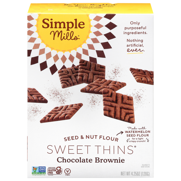 Simple Mills Chocolate Brownie Seed & Nut Flour Sweet Thins