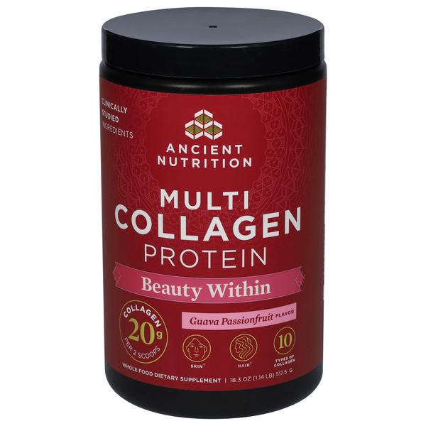 Ancient Nutrition Guava Passionfruit Beauty Within Multi Collagen Protein