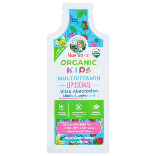 Mary Ruth's Organic Strawberry Cherry Vanilla Kids Multivitman Liposomal Pouch