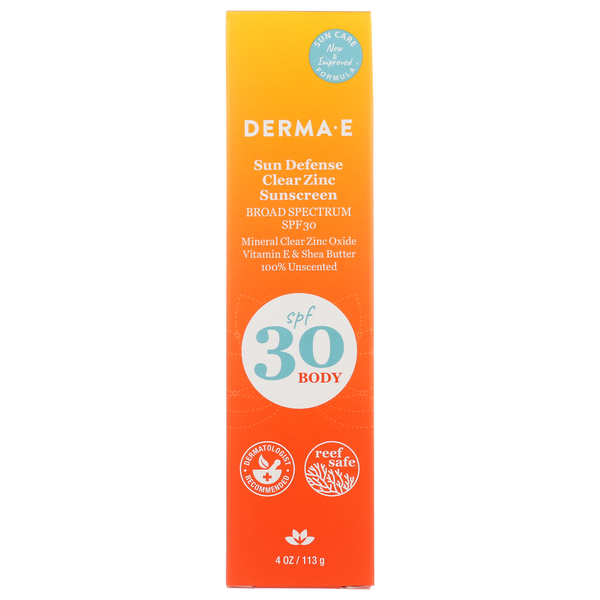 DERMA E Clear Zinc Body Sunscreen SPF 30