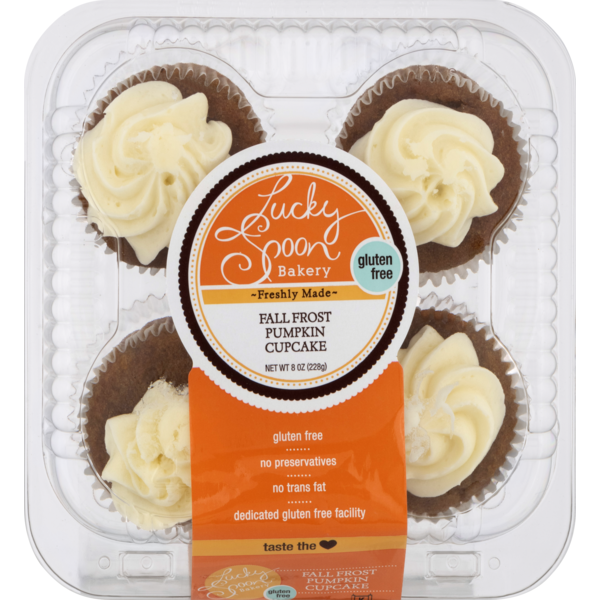 Lucky Spoon Bakery Gluten Free Fall Frost Pumpkin Cupcakes 4 Count