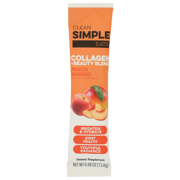 Clean Simple Eats Peach Mango Collagen + Beauty Blend Packet