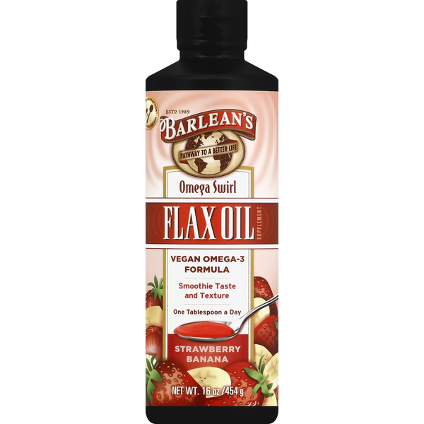 Barlean's Strawberry Banana Omega-3 Swirl Flax Oil