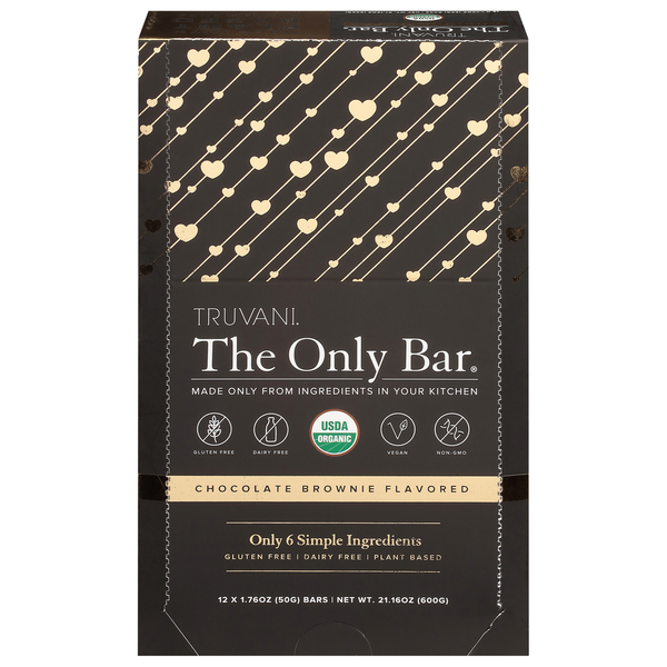 Truvani Organic Chocolate Brownie The Only Bar 12 Pack Case