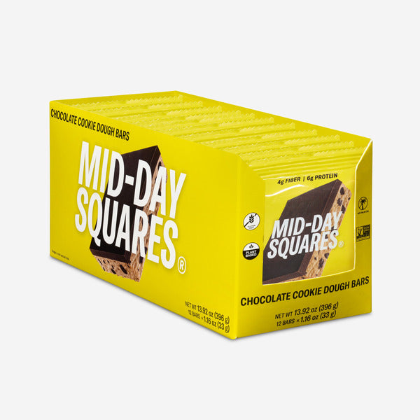 Mid-Day Squares Cookie Dough Fiber And Protein Squares 12 Pack