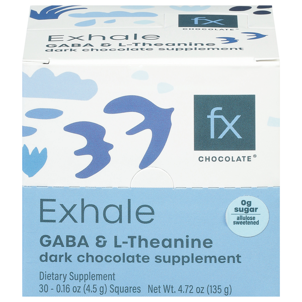 Fx Chocolate Exhale GABA & L-Theanine Dark Chocolate Supplement 30 Count Case