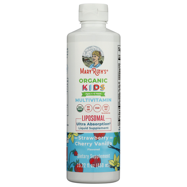 Mary Ruth's Organic Strawberry Cherry Vanilla Kids Liposomal Multivitamin