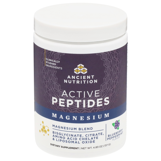 Ancient Nutrition Magnesium Blend Active Peptides Powder Blueberry Peppermint Flavor