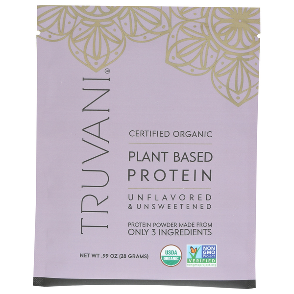 Truvani Organic Unflavored Plant Based Protein Powder Packet