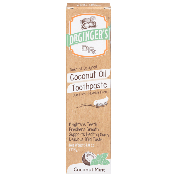 Dr Gingers Dr Ginger's Coconut Mint Coconut Oil Toothpaste