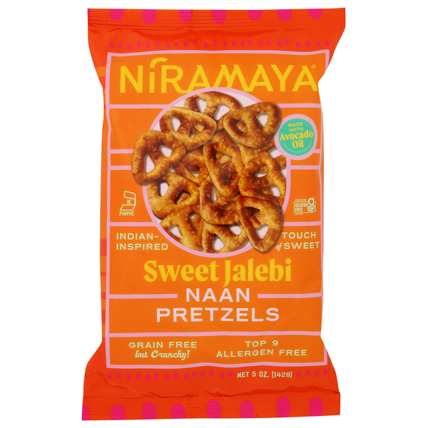 Niramaya Indian-Inspired Sweet Jalebi Avocado Oil Naan Pretzels