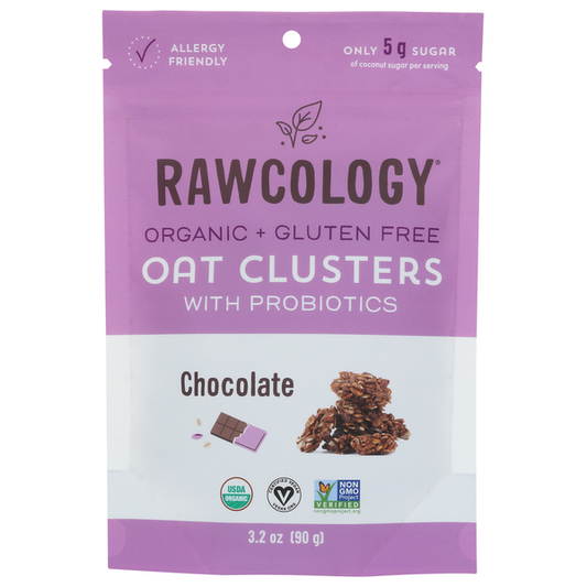 Rawcology Organic Chocolate Oat Clusters With Probiotics