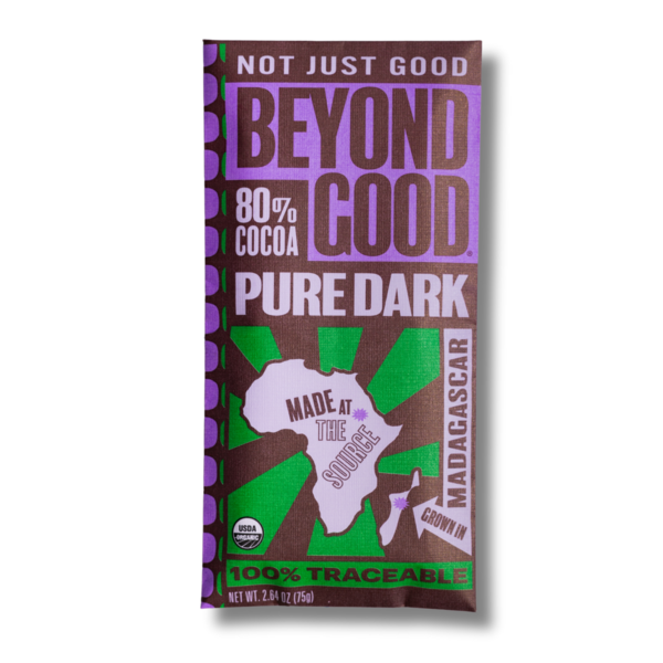 Beyond Good By Madecasse Organic 80% Cocoa Pure Dark Chocolate Bar